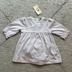 Ralph Lauren Baby Girl pink and blue 2 piece top and bloomer set 6 mos